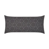 Outdoor Hex Quilt Lumbar Pillow - Grey Outdoor Pillows LOOMLAN By D.V. Kap