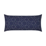 Outdoor Hex Quilt Lumbar Pillow - Navy Outdoor Pillows LOOMLAN By D.V. Kap