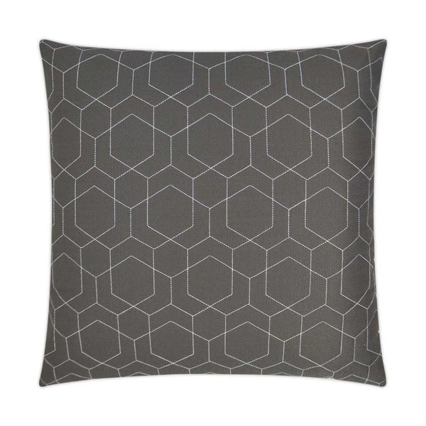 Outdoor Hex Quilt Pillow - Grey Outdoor Pillows LOOMLAN By D.V. Kap