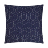 Outdoor Hex Quilt Pillow - Navy Outdoor Pillows LOOMLAN By D.V. Kap