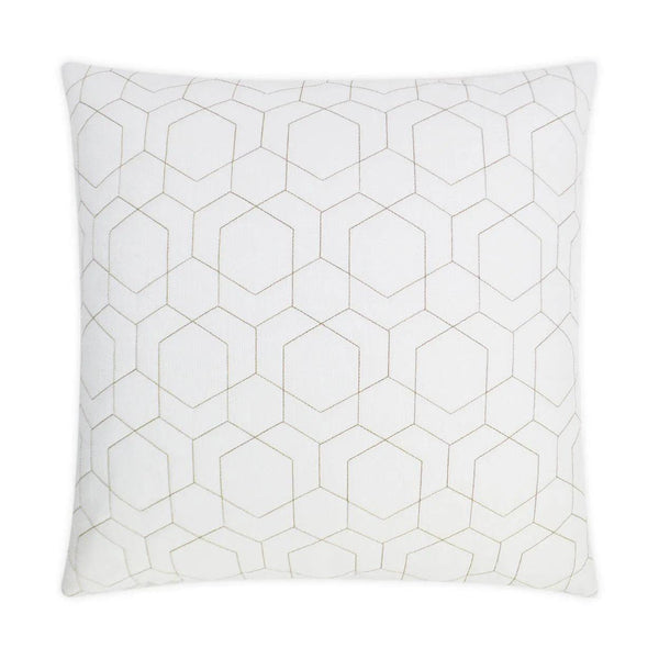 Outdoor Hex Quilt Pillow - White Outdoor Pillows LOOMLAN By D.V. Kap