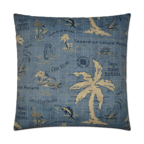 Outdoor Island Song Pillow - Ocean Outdoor Pillows LOOMLAN By D.V. Kap