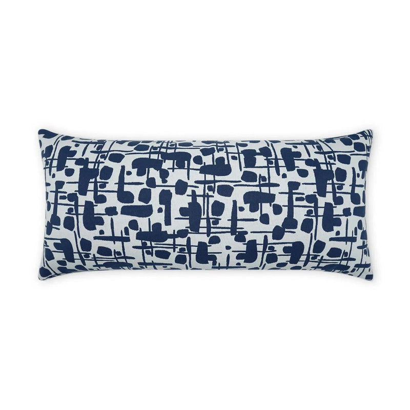 Outdoor Jargon Lumbar Pillow - Blue Outdoor Pillows LOOMLAN By D.V. Kap