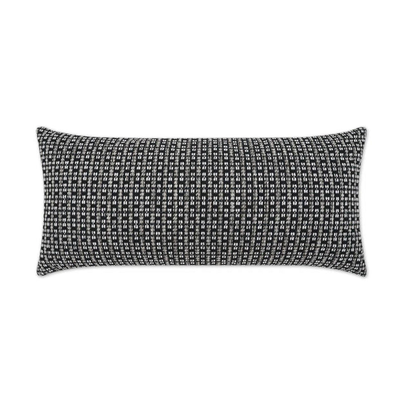 Outdoor Kittery Lumbar Pillow - Ebony Outdoor Pillows LOOMLAN By D.V. Kap