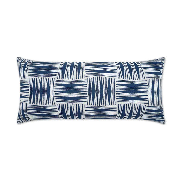 Outdoor Kizomba Lumbar Pillow - Blue Outdoor Pillows LOOMLAN By D.V. Kap