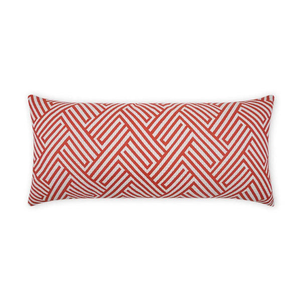 Outdoor Mandros Lumbar Pillow - Coral Outdoor Pillows LOOMLAN By D.V. Kap