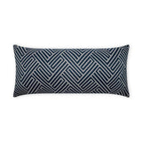 Outdoor Mandros Lumbar Pillow - Navy Outdoor Pillows LOOMLAN By D.V. Kap