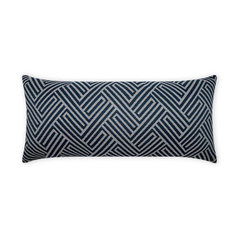 Outdoor Mandros Lumbar Pillow - Navy Outdoor Pillows LOOMLAN By D.V. Kap