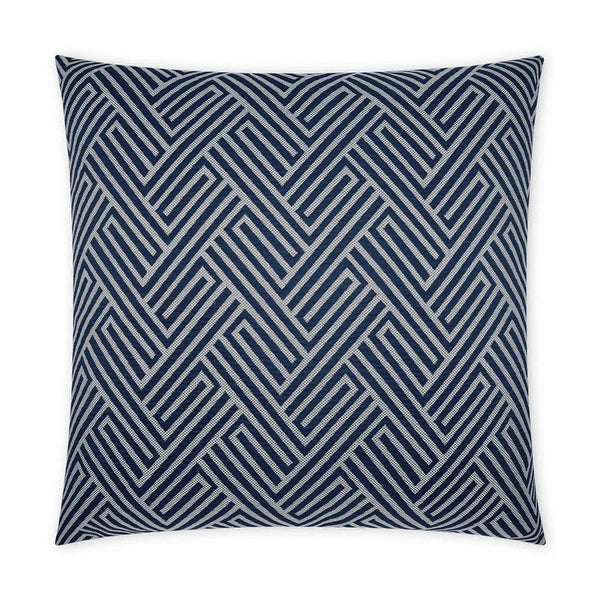 Outdoor Mandros Pillow - Navy Outdoor Pillows LOOMLAN By D.V. Kap