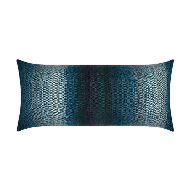 Outdoor Meditate Lumbar Pillow - Turquoise Outdoor Pillows LOOMLAN By D.V. Kap