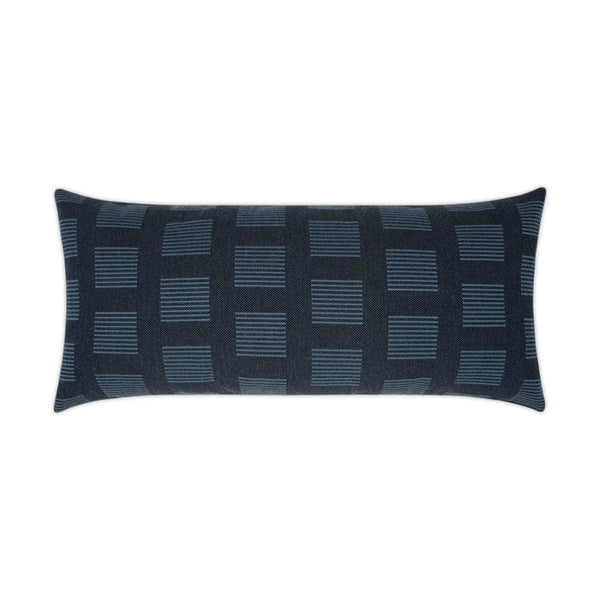 Outdoor Novara Lumbar Pillow - Indigo Outdoor Pillows LOOMLAN By D.V. Kap