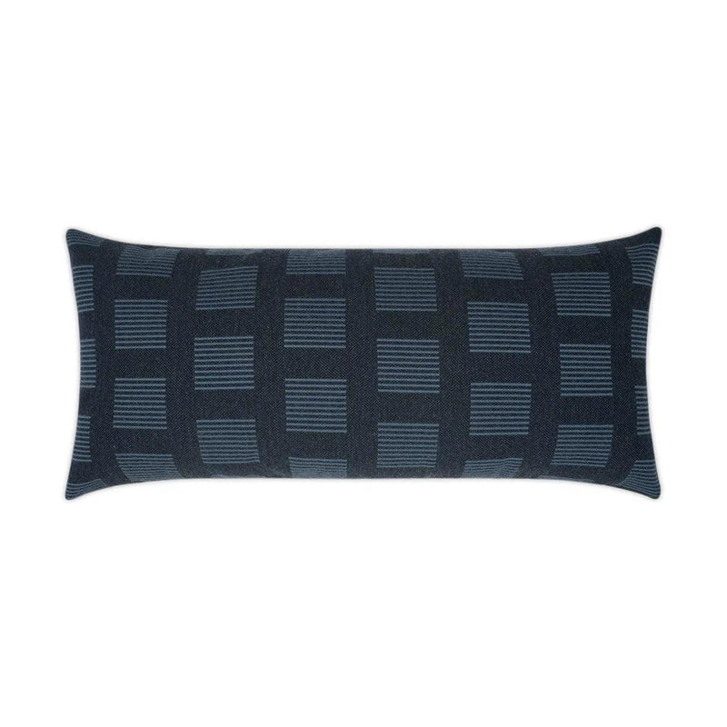 Outdoor Novara Lumbar Pillow - Indigo Outdoor Pillows LOOMLAN By D.V. Kap