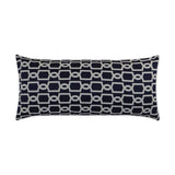 Outdoor Ocean Gate Lumbar Pillow - Navy Outdoor Pillows LOOMLAN By D.V. Kap