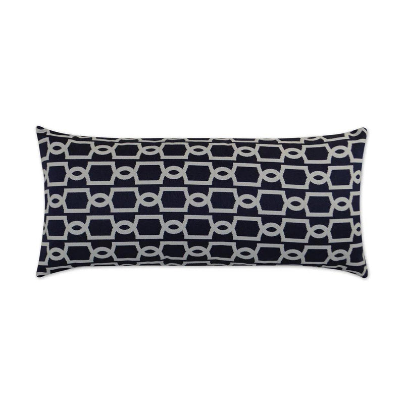 Outdoor Ocean Gate Lumbar Pillow - Navy Outdoor Pillows LOOMLAN By D.V. Kap