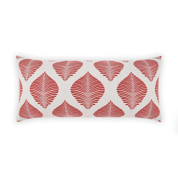 Outdoor Palmero Lumbar Pillow - Red Outdoor Pillows LOOMLAN By D.V. Kap