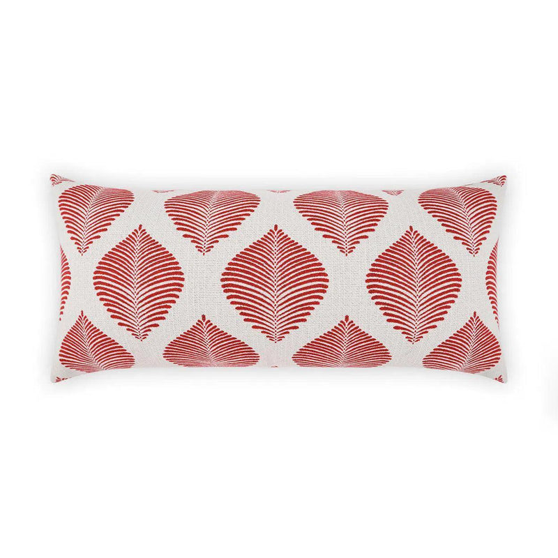 Outdoor Palmero Lumbar Pillow - Red Outdoor Pillows LOOMLAN By D.V. Kap