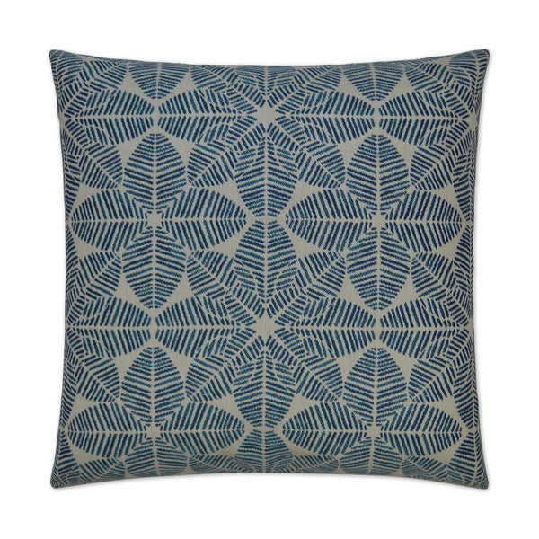 Outdoor Palmetto Pillow - Blue Outdoor Pillows LOOMLAN By D.V. Kap