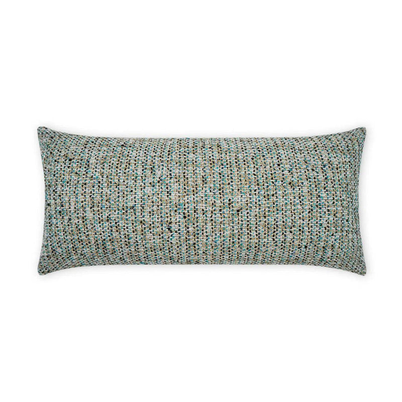 Outdoor Particle Lumbar Pillow - Blue Outdoor Pillows LOOMLAN By D.V. Kap