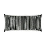 Outdoor Peerless Stripe Lumbar Pillow - Black Outdoor Pillows LOOMLAN By D.V. Kap