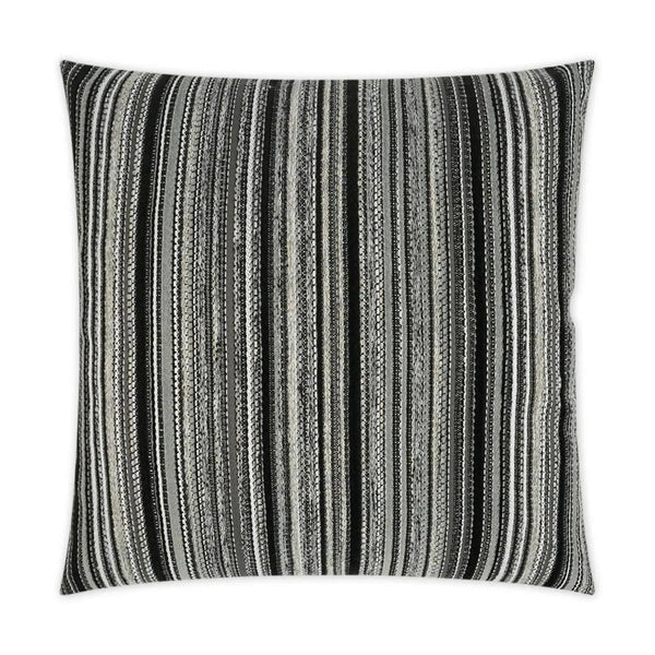 Outdoor Peerless Stripe Pillow - Black Outdoor Pillows LOOMLAN By D.V. Kap