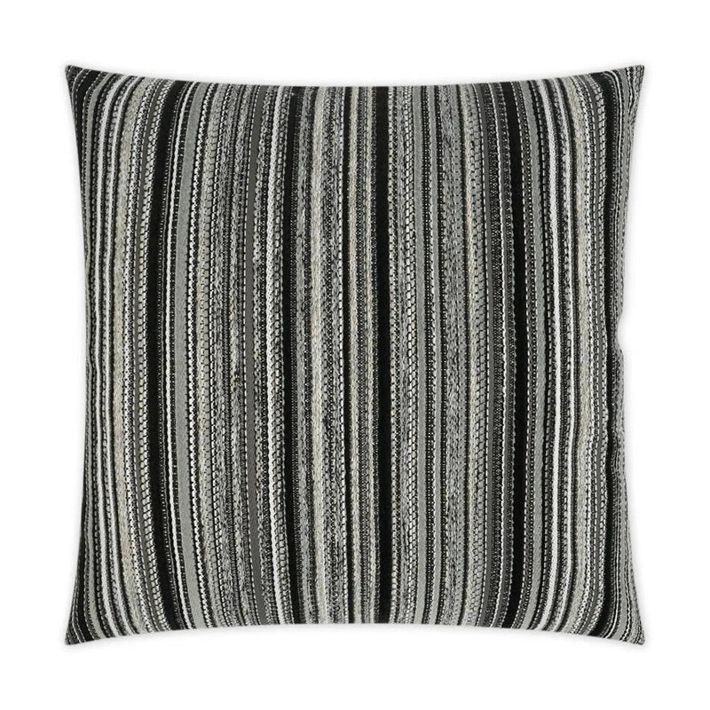 Outdoor Peerless Stripe Pillow - Black Outdoor Pillows LOOMLAN By D.V. Kap