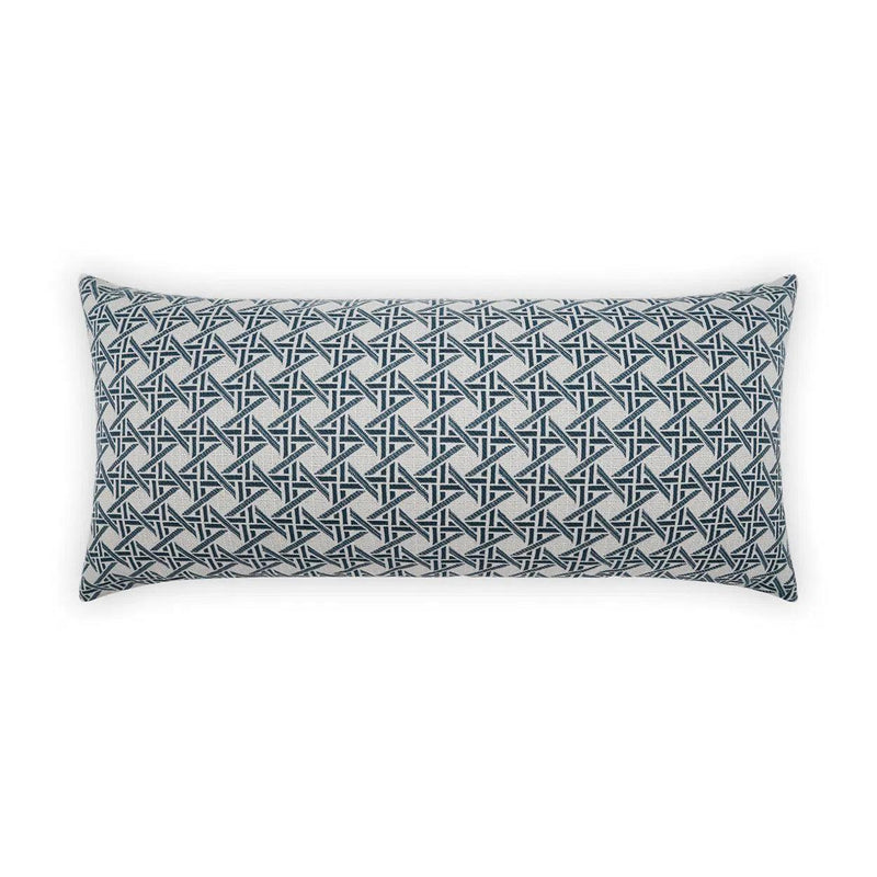 Outdoor Pella Lumbar Pillow - Blue Outdoor Pillows LOOMLAN By D.V. Kap