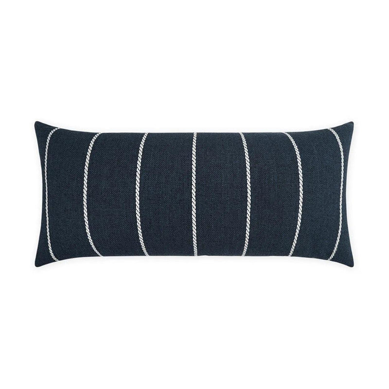 Outdoor Pencil Lumbar Pillow - Indigo Outdoor Pillows LOOMLAN By D.V. Kap