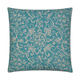 Outdoor Print Affair Pillow - Turquoise Outdoor Pillows LOOMLAN By D.V. Kap