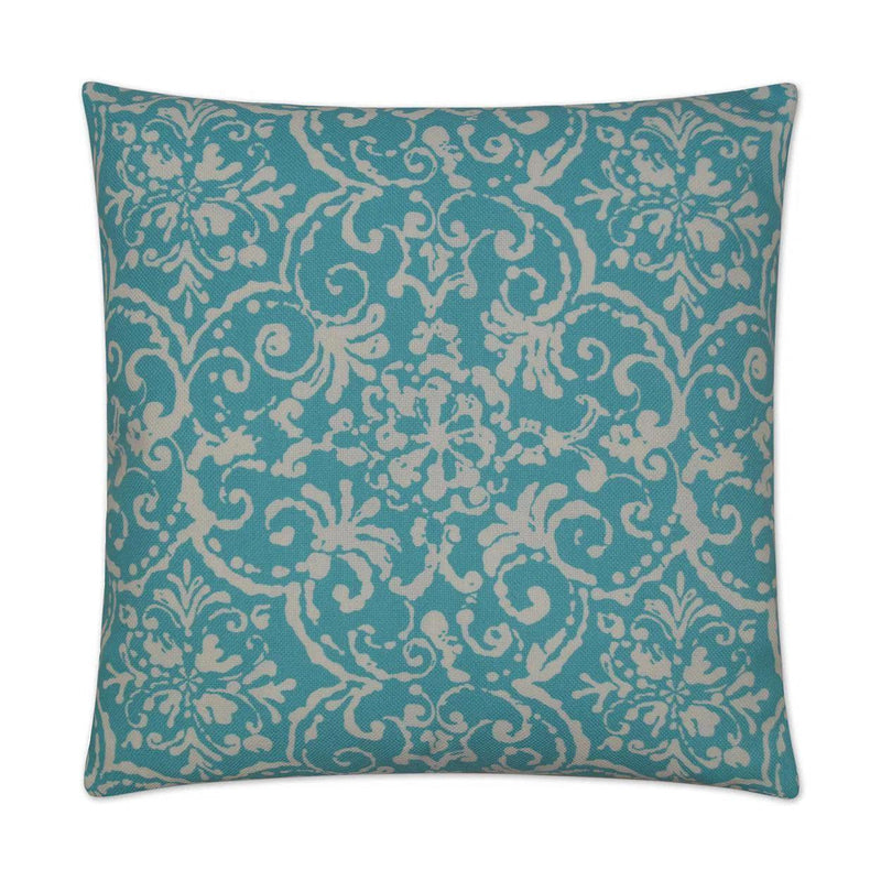 Outdoor Print Affair Pillow - Turquoise Outdoor Pillows LOOMLAN By D.V. Kap