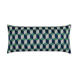 Outdoor Puzzle Lumbar Pillow - Emerald Outdoor Pillows LOOMLAN By D.V. Kap