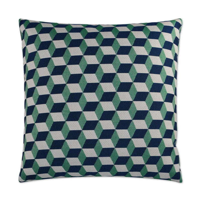 Outdoor Puzzle Pillow - Emerald Outdoor Pillows LOOMLAN By D.V. Kap