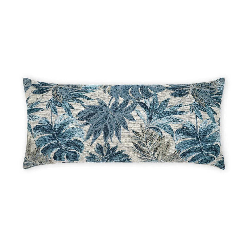 Outdoor Rain Forest Lumbar Pillow - Blue Outdoor Pillows LOOMLAN By D.V. Kap