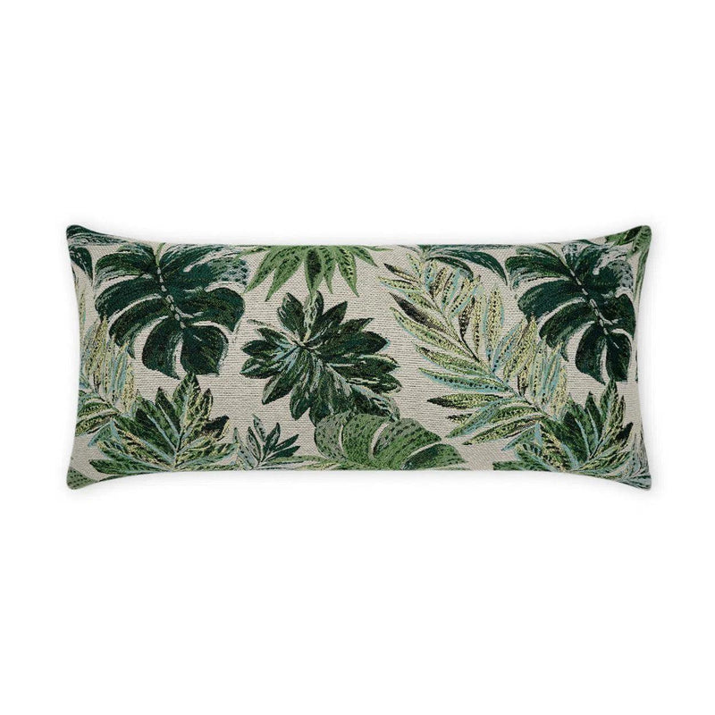 Outdoor Rain Forest Lumbar Pillow - Green Outdoor Pillows LOOMLAN By D.V. Kap