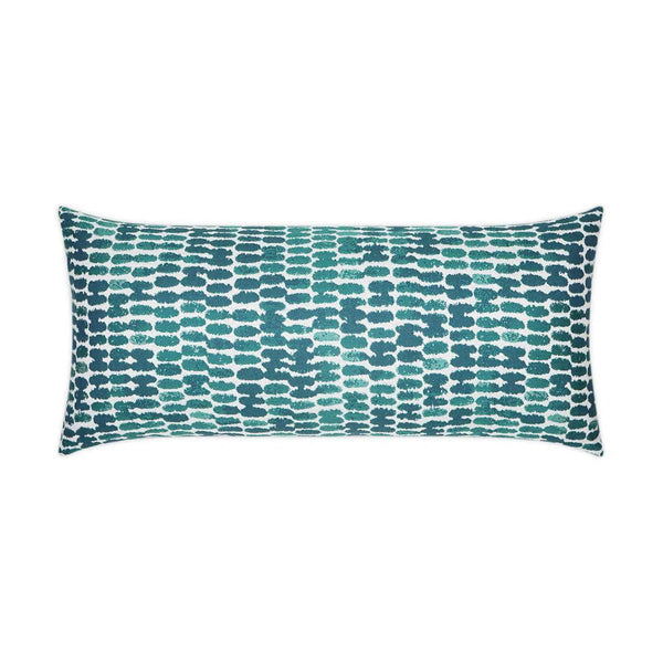 Outdoor Reach Lumbar Pillow - Turquoise Outdoor Pillows LOOMLAN By D.V. Kap