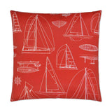 Outdoor Sailing Pillow - Red Outdoor Pillows LOOMLAN By D.V. Kap