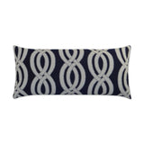 Outdoor Sea Shore Lumbar Pillow - Navy Outdoor Pillows LOOMLAN By D.V. Kap