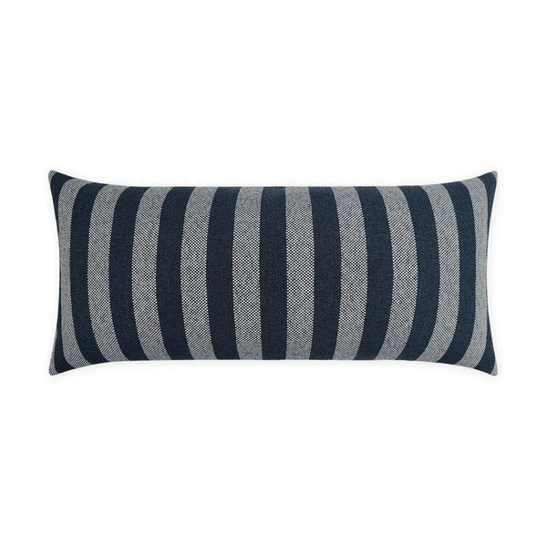 Outdoor Seaport Lumbar Pillow - Navy Outdoor Pillows LOOMLAN By D.V. Kap