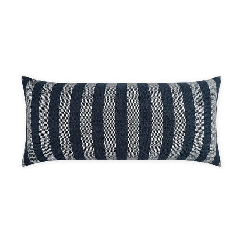 Outdoor Seaport Lumbar Pillow - Navy Outdoor Pillows LOOMLAN By D.V. Kap