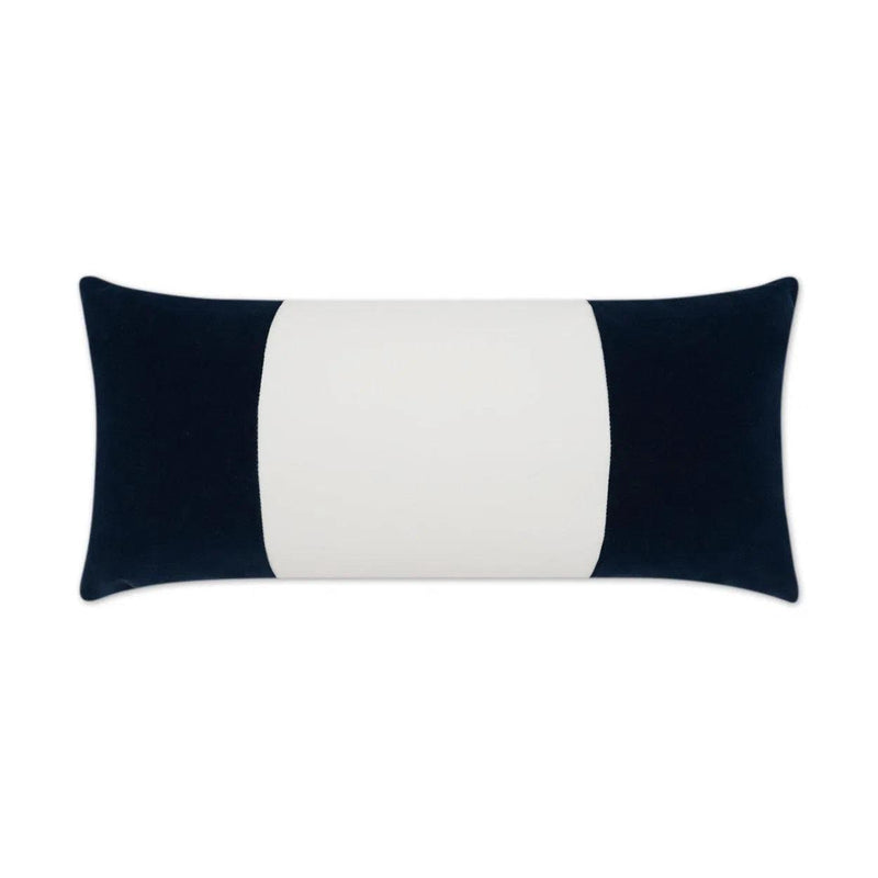 Outdoor Sundance Band Lumbar Pillow - Navy Outdoor Pillows LOOMLAN By D.V. Kap