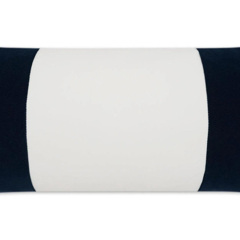 Outdoor Sundance Band Lumbar Pillow - Navy Outdoor Pillows LOOMLAN By D.V. Kap