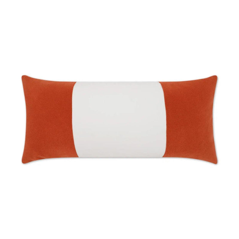 Outdoor Sundance Band Lumbar Pillow - Orange Outdoor Pillows LOOMLAN By D.V. Kap