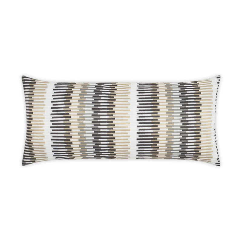 Outdoor Sunfun Stripe Lumbar Pillow - Linen Outdoor Pillows LOOMLAN By D.V. Kap