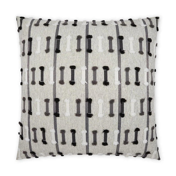 Outdoor Tassel Stripe Pillow - Grey Outdoor Pillows LOOMLAN By D.V. Kap