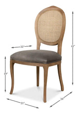 Oval Cane Back Set Chair Drftwd Charcoal Dining Chairs LOOMLAN By Sarreid