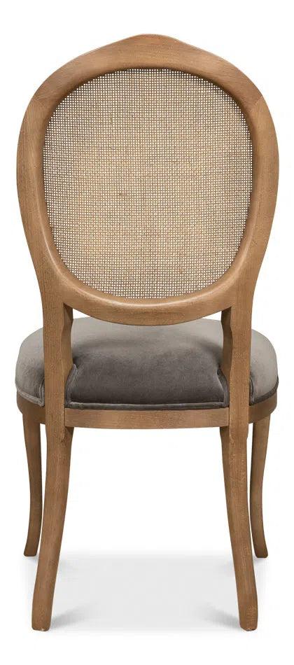 Oval Cane Back Set Chair Drftwd Charcoal Dining Chairs LOOMLAN By Sarreid