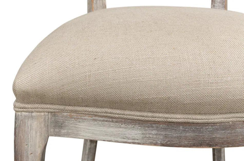 Oval Cane Back Set Chair Grey Oak Hopsack Dining Chairs LOOMLAN By Sarreid