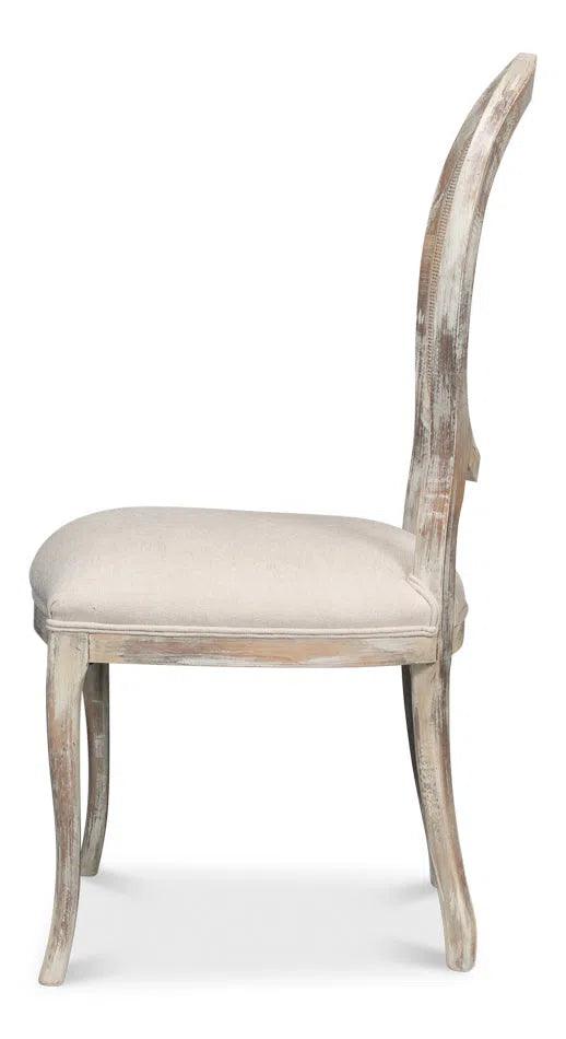 Oval Cane Back Set Chair Grey Oak Taupe Dining Chairs LOOMLAN By Sarreid