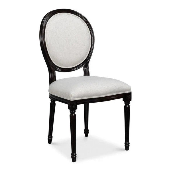 Oval Wood Black Armless Side Chair (Set of 2) Club Chairs LOOMLAN By Sarreid