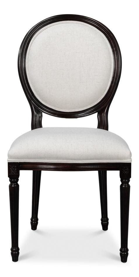 Oval Wood Black Armless Side Chair (Set of 2) Club Chairs LOOMLAN By Sarreid