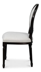 Oval Wood Black Armless Side Chair (Set of 2) Club Chairs LOOMLAN By Sarreid